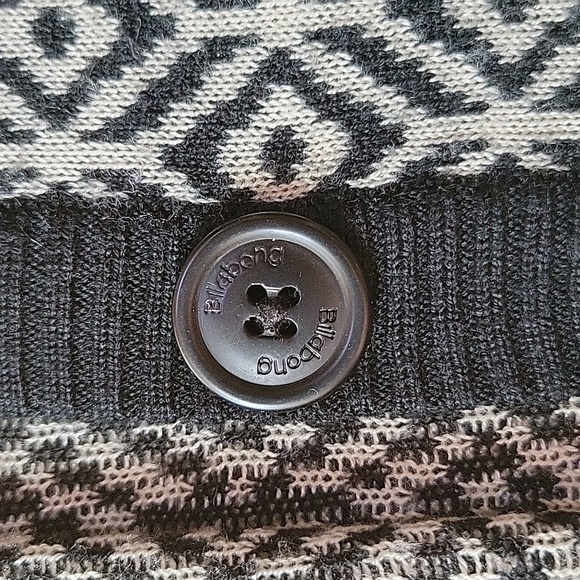 BILLABONG Black Cream Cardigan Sweater Small EUC - Picture 8 of 8